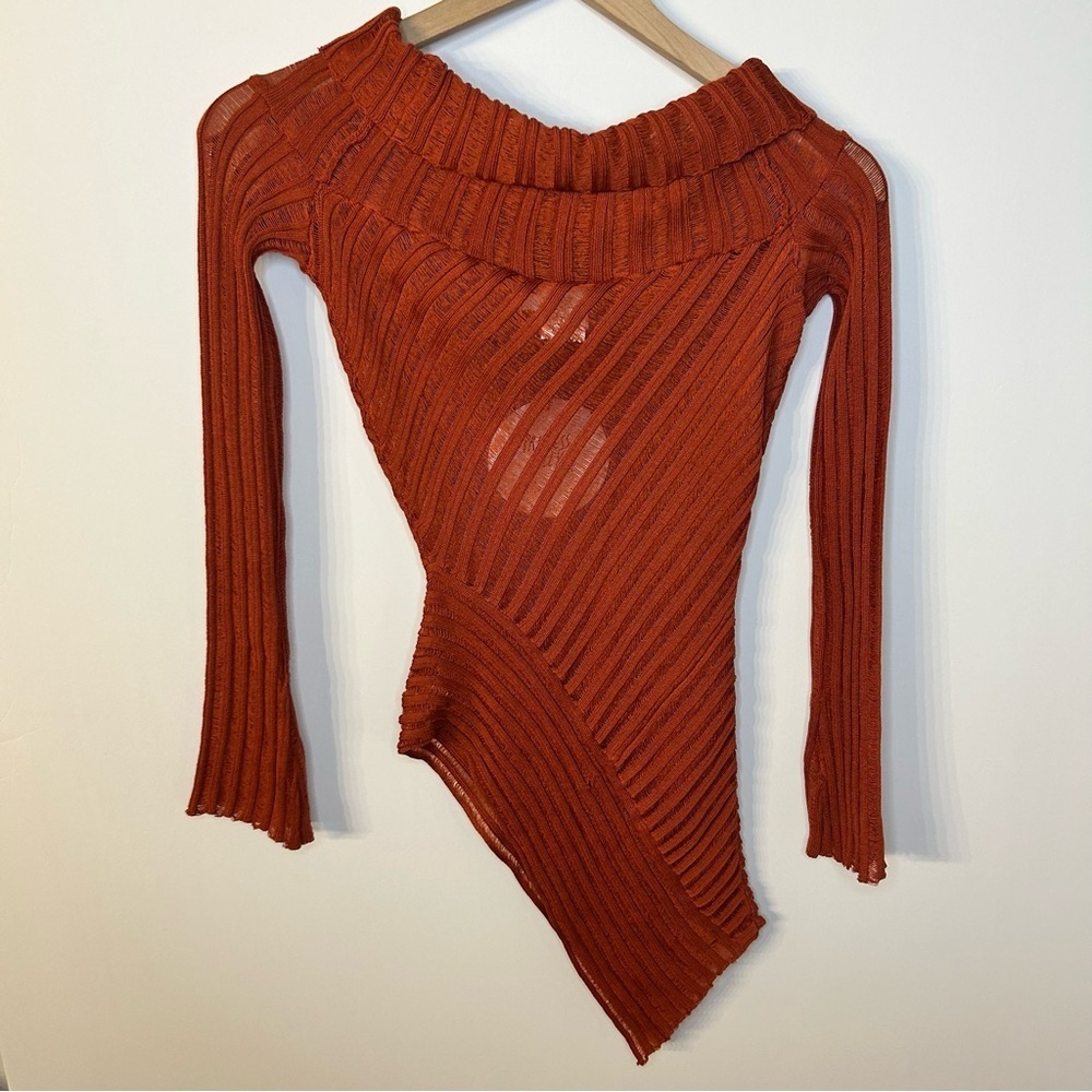 *NWT* Princess Polly Women’s Off the Shoulder Cloud Sweater in Rust, Size XS/S - Picture 10 of 14